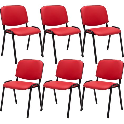 Set 6 sedie Conferenza Ken in Similpelle rosso (1/3)