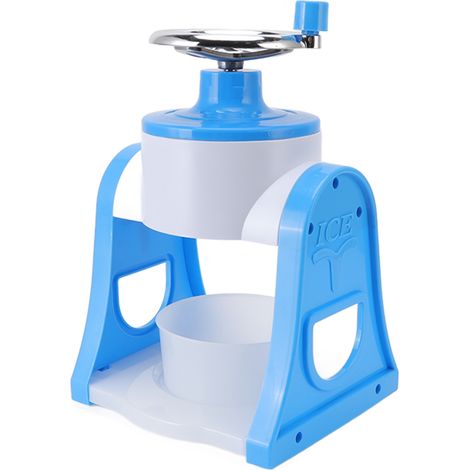 Machine à Glace Pilée Manuelle avec Lames en Acier Inoxydable - Broyeur à Glace Portable et Sécurisé pour Maison, Restaurants, Cafés et Étals Alimentaires Bleu