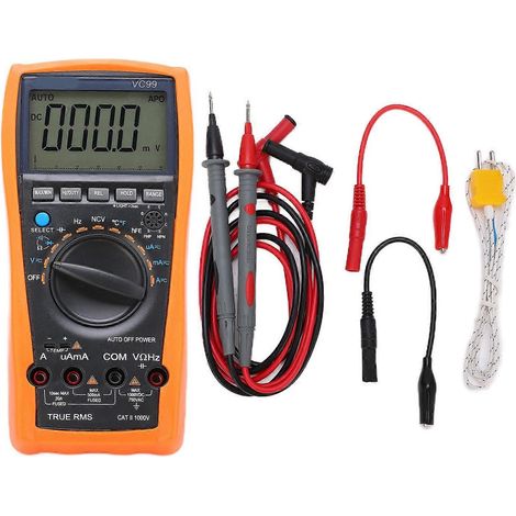 VC99 6000 Count Multimeter LED Digitalmultimeter mit NCV und hoher Genauigkeit, Multifunktionsanzeige und langer Lebensdauer