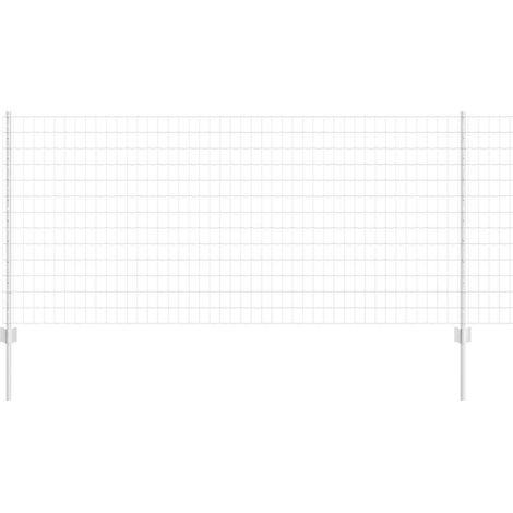 Grillage rouleau,Clôture Euro avec 10 poteaux Argent 1x10 m Acier CFW9322015 (1/3)