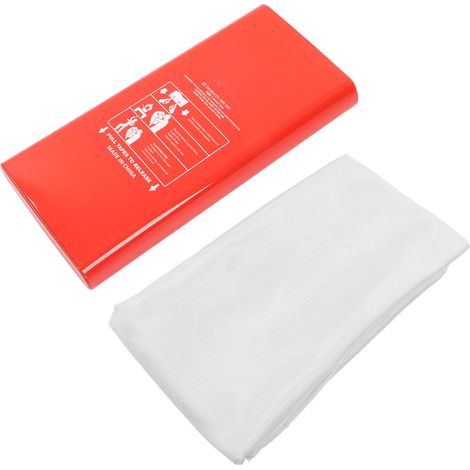 Couverture Anti-Feu en Fibre de Verre Ignifuge 550°C Extincteur de Secours pour Urgences (1/5)
