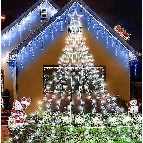 Weihnachtsdekoration für draußen: 350 LED-Sternenlichter für Weihnachtsbaum, Party und Garten (1/4)