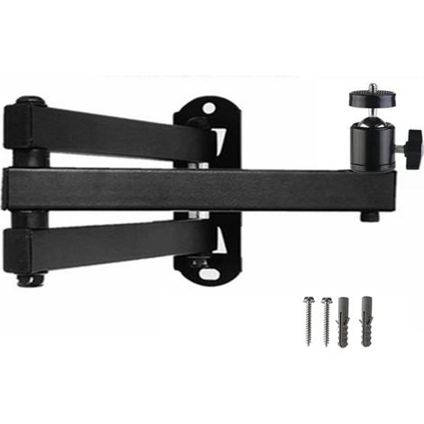 Support mural métallique pliable pour projecteur, avec plusieurs angles de réglage, compatible avec les appareils photo et les petits projecteurs. (1/5)