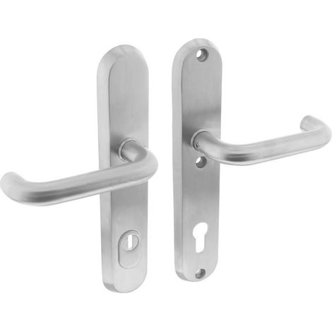 Quincaillerie de porte dérobée Aurano protection anti-traction ovale PC 92mm acier inoxydable - 0035.378549
