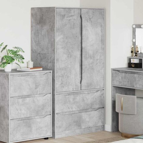 Kleiderschrank Betongrau 79,5 x 49 x 156 cm Holzwerkstoff