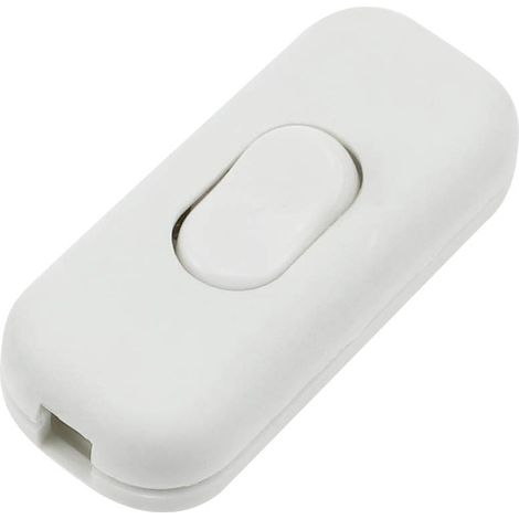 Interrupteur Marche Arrêt Unipolaire - Pour Lampe De Table - Blanc - Fixation Par Vis - 1 Pièce