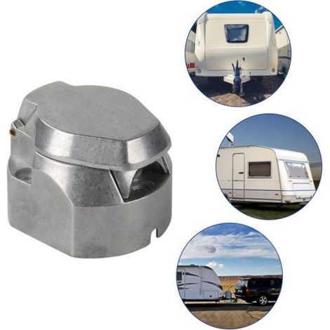 Prise de Remorque Électrique 7 Broches en Alliage Aluminium, Connecteurs Feux de Voiture pour Bateaux, Caravane, Camping-Car, 12V. (1/4)