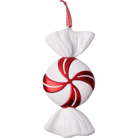 GARRYFIZH Décor de Bonbons Suspendus, Pendentif de Bonbons de Noël Inoffensif Rouge Blanc 32CM à Collectionner pour Arbre (Couleur assortie24)