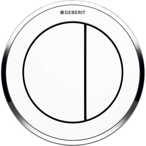 Geberit Type 10 Pneumatic Dual Flush Plate Button for Concealed Cistern - White / Gloss Chrome (1/2)