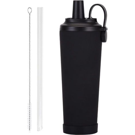 Tragbarer, isolierter Wasserbecher, 830 ml Fassungsvermögen, mit magnetischem Griff für Komfort und Sicherheit (schwarz) (1/3)