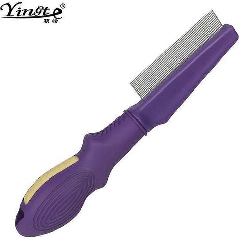Pet Comb for Dogs & Cats with Long & Short Stainless Steel Metal Teeth For Shedding and Tangles, Non-Slip & Anti-Static Rubber Handle, Safe & Gentle P (1/5)