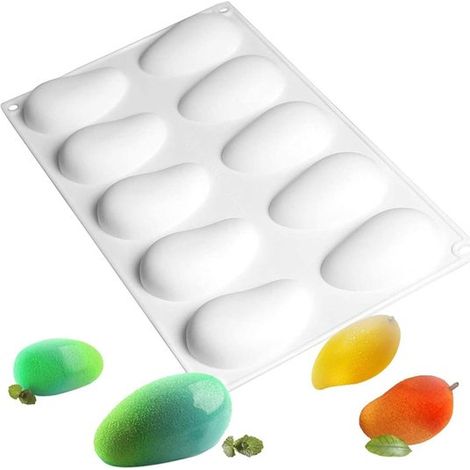 Silikon-Backform – Schokoladenmousse – Dessertzubereitung – Formstabil – 10 Mulden – Orange (1/5)