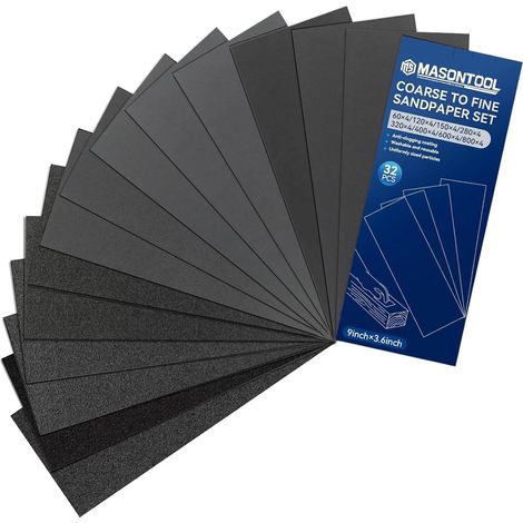 Papier de verre, Papier abrasif Grains 60-800 pour Grossier–Moyen (1/5)