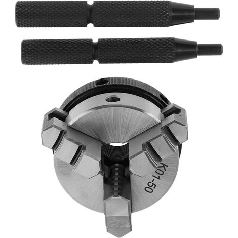 K01-50 Mandrin manuel à spirale de 50 mm pour le travail du bois, mini mandrin à main avec 3 mors et filetage de montage (1/5)