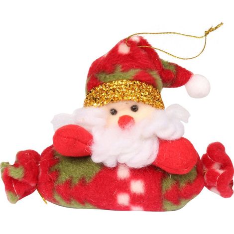 Babbo Natale di peluche su ciondolo, rosso, 15x10 cm (1/2)