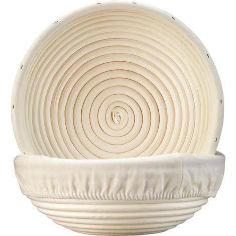 Panier de levage pour pain - Ensemble de paniers de levage Banneton pour la préparation du pain au levain, avec doublures, pour boulangers professionnels et amateurs - Fournitures pour la fabrication (1/5)