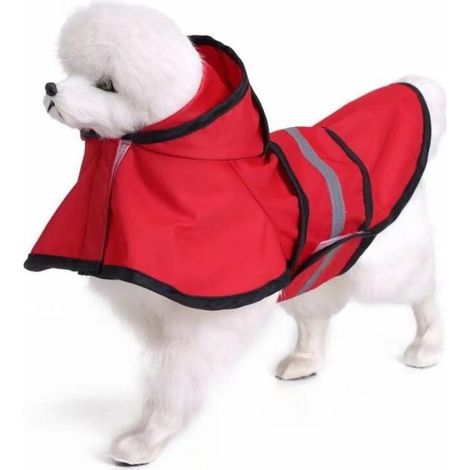 Imperméable pour chien, imperméable pour grand chien Golden Retriever, imperméable pour chien Reflex, vêtements imperméables pour chien, poncho imperméable (rouge, taille L) (1/5)