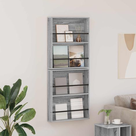 Magazinregal 2 pcs Graues Sonoma 60 x 12 x 70 cm Holzwerkstoff
