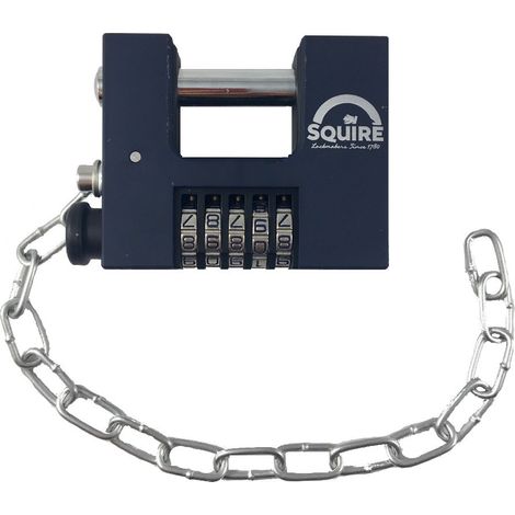 Cadenas monobloc à combinaison SQUIRE CBW85 Option chaîne de maitien - avec chaîne de maintien