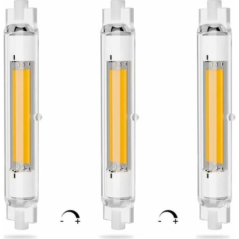 R7S LED 118mm Dimmable 20W Économie Énergie COB Ampoule LED R7S Équivalent à J118mm 200W Halogène Lampe, Blanc Chaud 3000K, Pas Scintillement, 2000LM, Éclairage à Faisceau 360°, CRI 90Ra, Lot de 3 [Cl (1/5)
