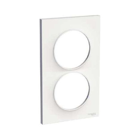 Schneider S520714 Placa blanca Odace Styl, 2 ranuras verticales, distancia entre ejes de 57 mm - ODACE 2011