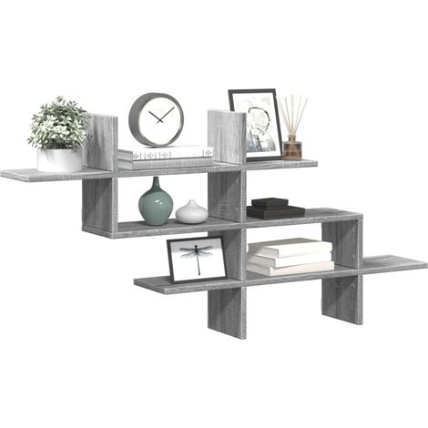 Wandregal Grau Sonoma 124,5x18x60,5 cm Holzwerkstoff