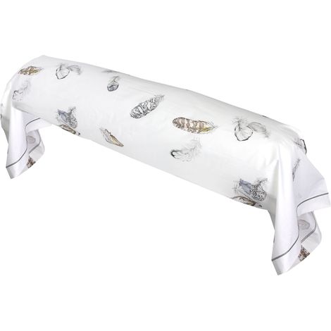 Taie de traversin Percale pur coton PLUMES 140x43 cm (1/5)