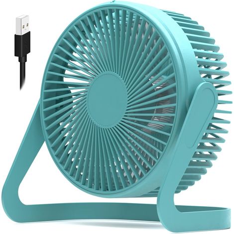Petit ventilateur USB de bureau Mini ventilateur électrique de bureau silencieux bleu (1/5)