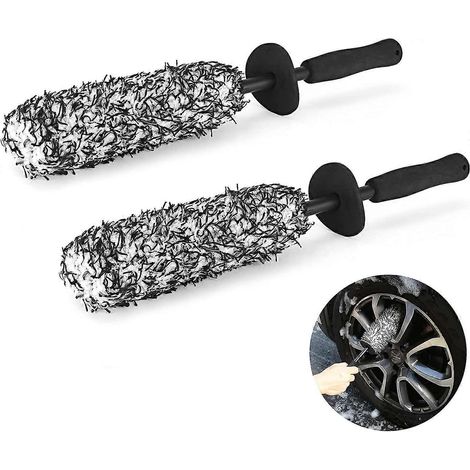 Lot de 2 brosses en microfibre pour jantes de voiture, brosse de nettoyage de 420 mm, compatible avec les jantes de voitures et motos. (1/5)