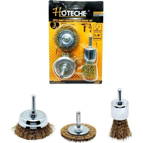 Set 3 Spazzole Circolari In Acciaio Smerigliatrice Pulitrice Metallo HOTECHE (1/4)