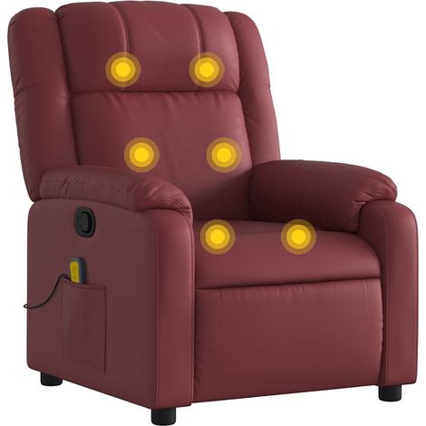 Maison Exclusive - Massagesessel Weinrot Kunstleder