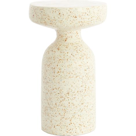 Mesa auxiliar Light & Living MORAVIT en terrazo crema – Ø32x54 cm (1/4)