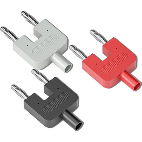 Connecteurs de fiche banane de 4 mm Adaptateurs de court-circuit Prise femelle de 4 mm vers double convertisseur de prise male de 4 mm 3 pièces pour la connexion de test électrique (1/4)