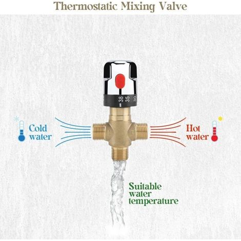 Thermostat-Duscharmatur aus massivem Messing, G1/2 – Präzise Temperaturregelung – Einfache Installation – Durchflussmenge 11,67 l/min (1/4)