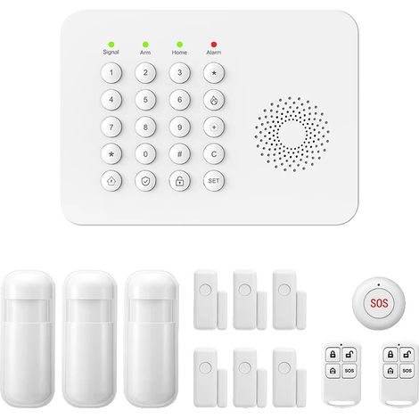 Système de sécurité, connexion sans fil, compatibilité avec la maison intelligente, Kit GSM A02 D, Prise EU (1/2)