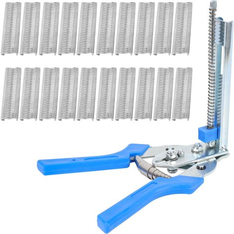 1 pince anneau cochon + 600 clips M grillage poule sertissage soudure réparation (1/5)