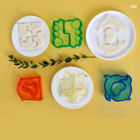 Moule à gâteau DIY en forme de dinosaure, d'étoile, de voiture ou d'animal pour enfants, idéal pour les bentos et les sandwichs. Parfait pour les enfants. (1/4)