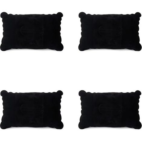 4er-Pack aufblasbare Kissen – Ideal für Camping und Reisen – Aus weichem Material – Schwarz – 43 x 27 x 5 cm (1/5)