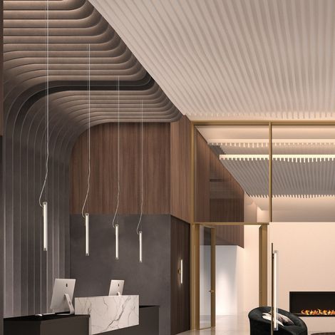 Suspension led verticale dimmable laiton Oslo (1/3)