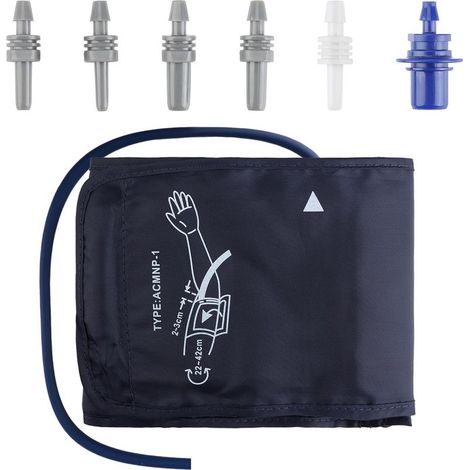 Brassard Tensiomètre de Remplacement 22-42cm Brassard Tensiometre Electrique Tension Bras Grande pour Adultes Avec 6 Connecteurs, Compatible avec la Plupart des Tensiomètres (Grand) (1/5)