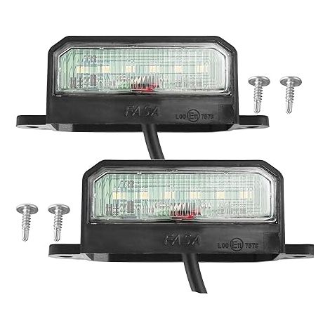 Éclairage Plaque Immatriculation LED 12V 24V Etanche Blanche Froide Feux Arrière de Plaque d’Immatriculation pour Remorque Voiture (1/5)