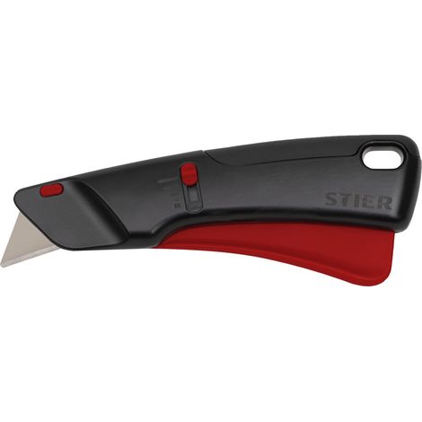 STIER Sicherheits-Cuttermesser Premium mit 10 Ersatz-Klingen, automatischem Klingeneinzug (1/5)