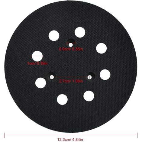 Plateau de Ponçage Makita 125mm Disques de Ponçage à 8 Trous Patin Ponceuse Makita 5 Pouces pour Makita BO 5010, 5030, 5031, 5041, DeWalt DW420, DW421, Porter Cable 390, 382, 343(Noir),SEMAket (1/3)