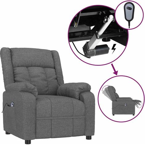 Maison Exclusive - Relaxsessel Elektrisch Dunkelgrau Stoff (1/5)