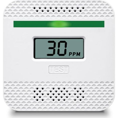 Détecteur de monoxyde de carbone, 1 pack, alarme de gaz avec écran LCD numérique et avertissement sonore, sécurité maison (1/5)