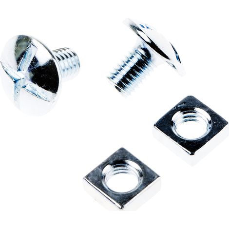 Boulon, Vis à tête plate large + écrou carré, Acier, M8 x 12mm ( Prix pour Boîte de 100 )