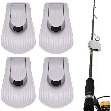 Lot de 4 Clips pour Cannes à pêche, Attaches et Fixations multifonctionnelles, Organisateur de Rangement Portable et détachable, adapté aux Cannes à Lancer, Cannes à pêche au Bar et (1/5)