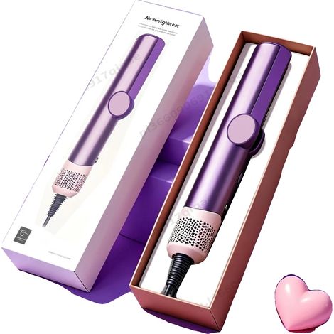 Plancha para el cabello, control inteligente de temperatura, tecnología de iones negativos, violeta grosella negra, enchufe europeo de 220V-240V. (1/2)