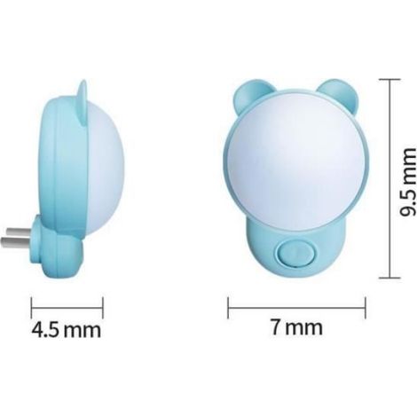 Veilleuse Bébé Prise électrique avec Interrupteur, Lot de 2 LED Lampe de Chevet Enfant, 1,5W, Prise Européen. (1/2)