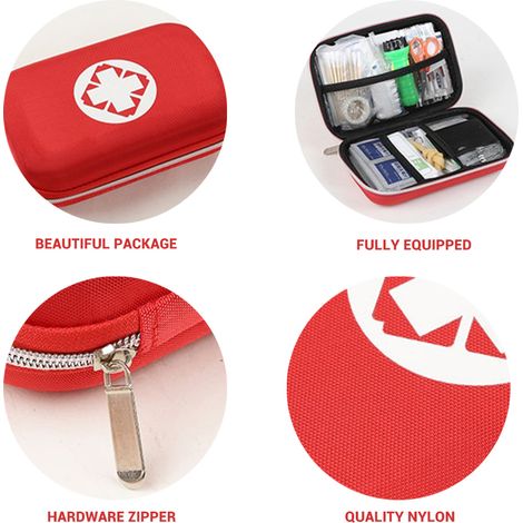 Tragbare Outdoor-Erste-Hilfe-Tasche, leere Box, Notfall-Überlebensbox aus EVA-Oxford-Material für Zuhause, Camping und Reisen (1/5)